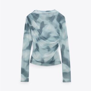 Zara Printed Tulle Top - Size Small